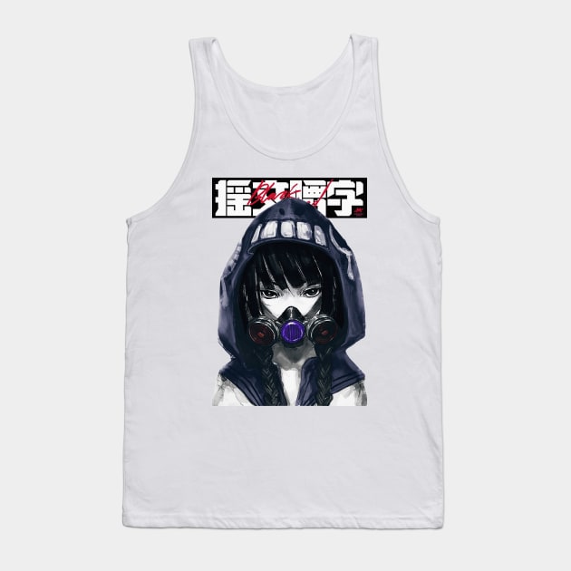 Cyberpunk Girl Gas Mask Tank Top by OWLvision33